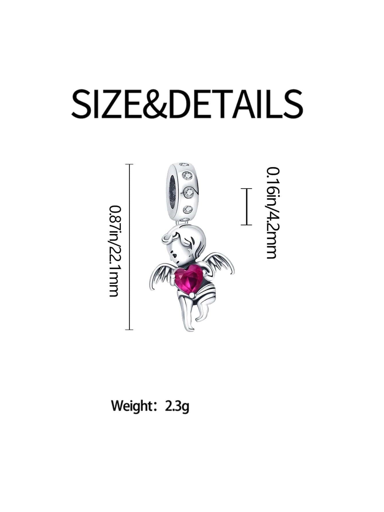 Charm Angelito con Corazon Rosa