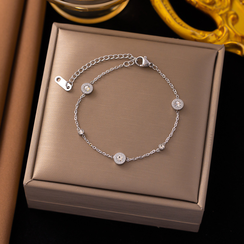 Brazalete Delgado Plata Con Circulos