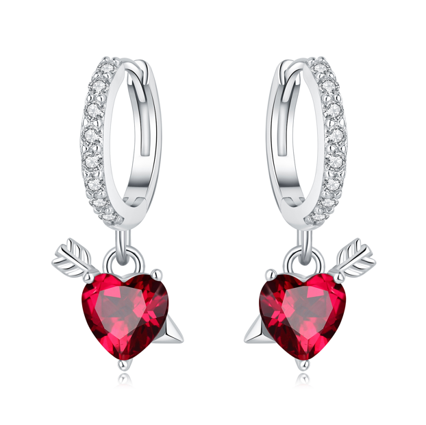 Aretes Corazón Rojo Flechado