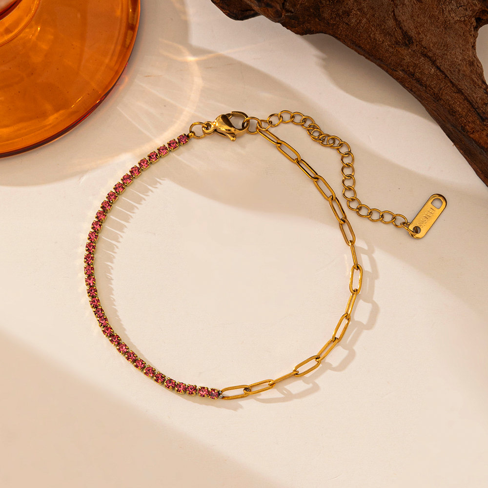 Brazalete Mitad Diamantes Rojos