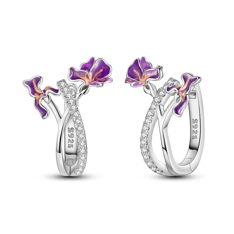 Aretes Flor Morada "Amanecer Místico"