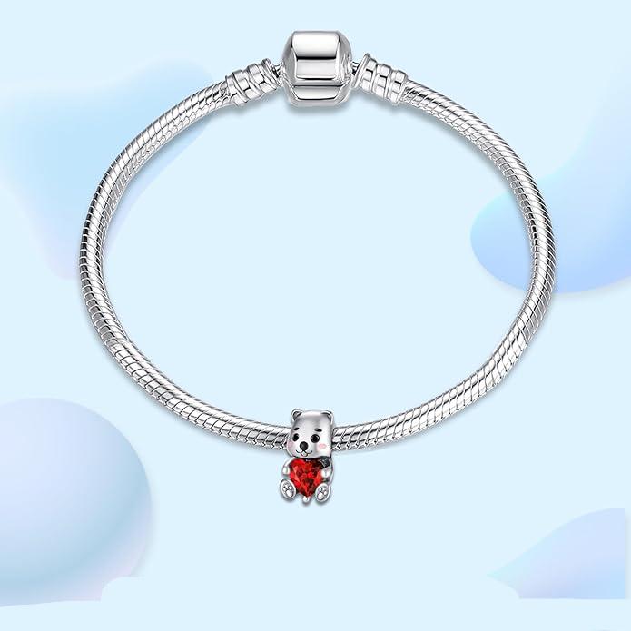 Charm Osito & Corazón Rojo