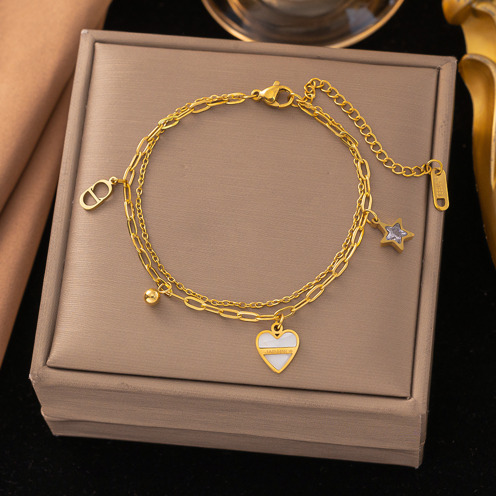 Brazalete Corazon Blanco & Estrellas