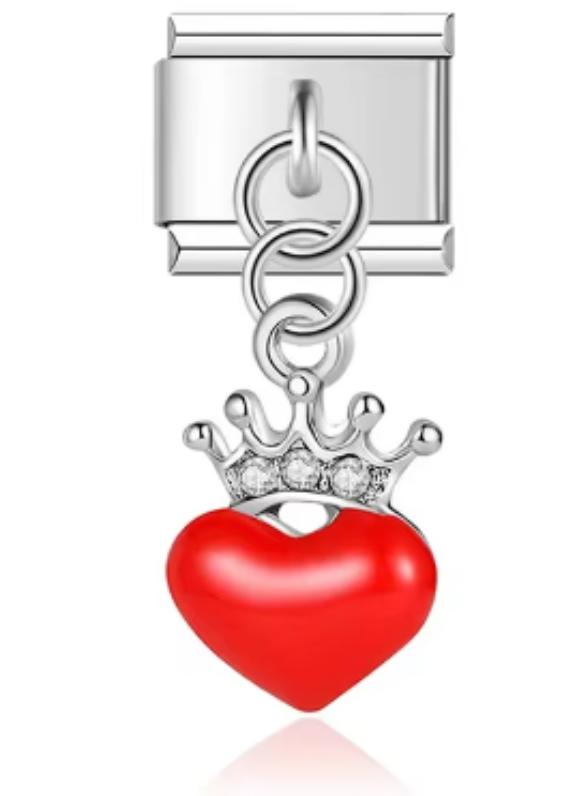 Charm Italiano Corazon Con Corona