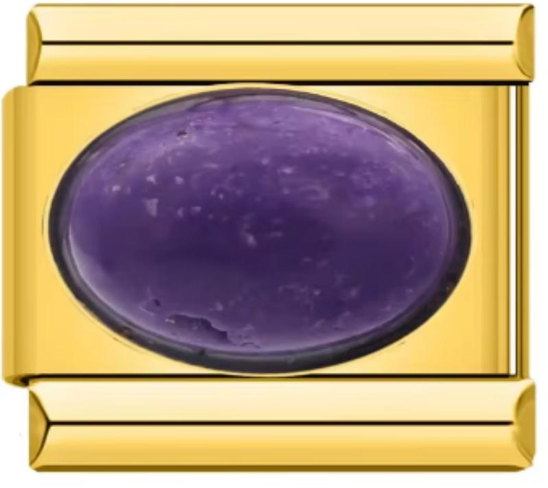 Charm Italiano Dorado Piedra Morada