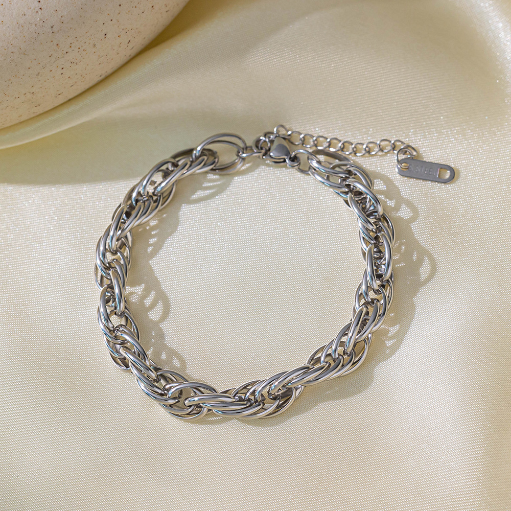 Brazalete Plateado Grueso