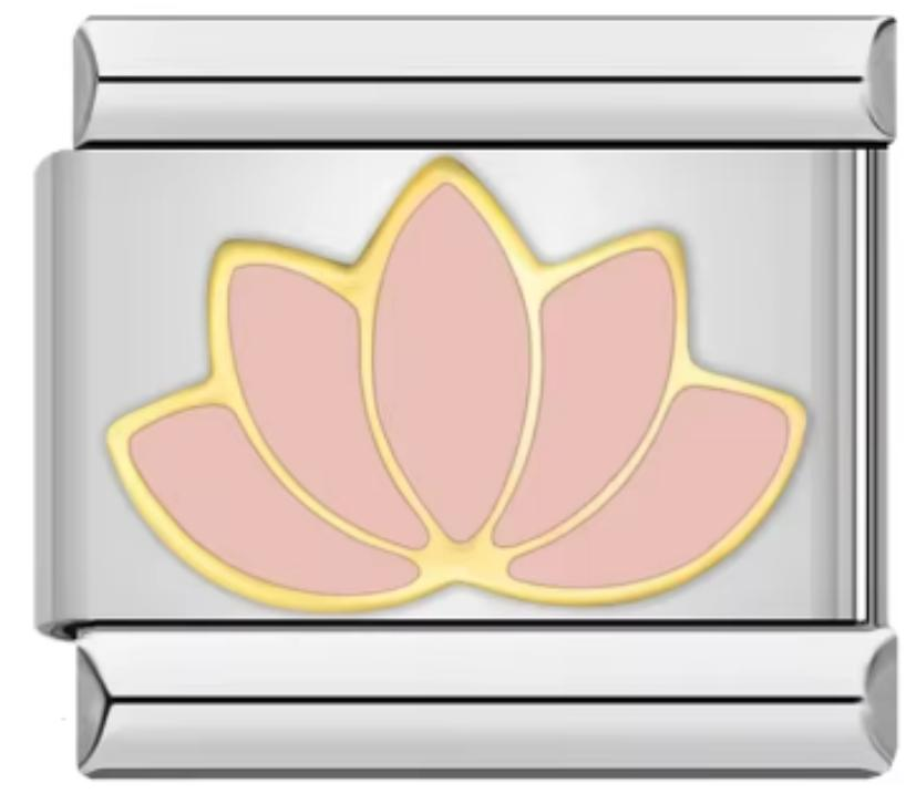 Charm Italiano Flor De Loto Rosa