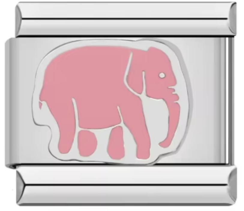 Charm Italiano Elefante Rosa