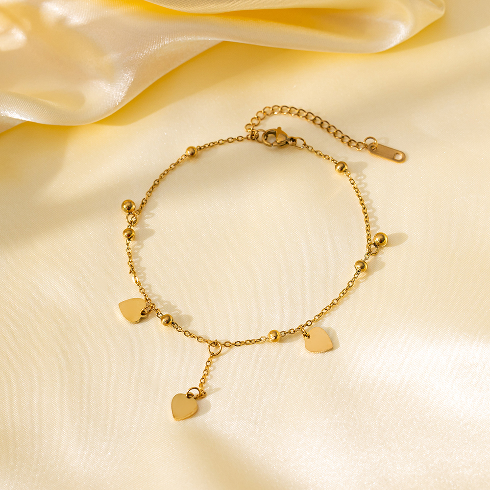 Brazalete Cadena Con 3 Corazones