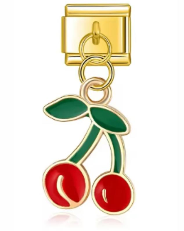 Charm Italiano Dorado Cerezas