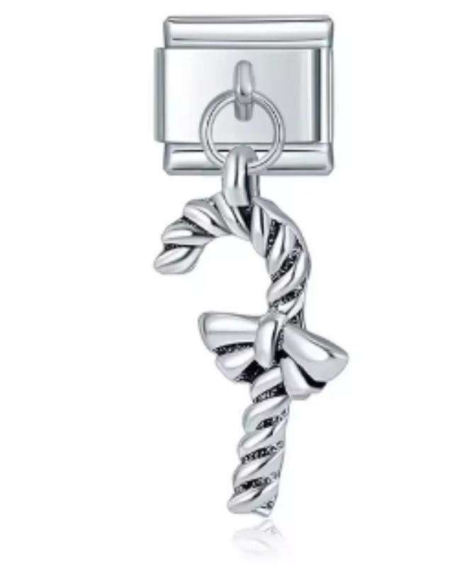 Charm Italiano Plateado Caramelo Navideño