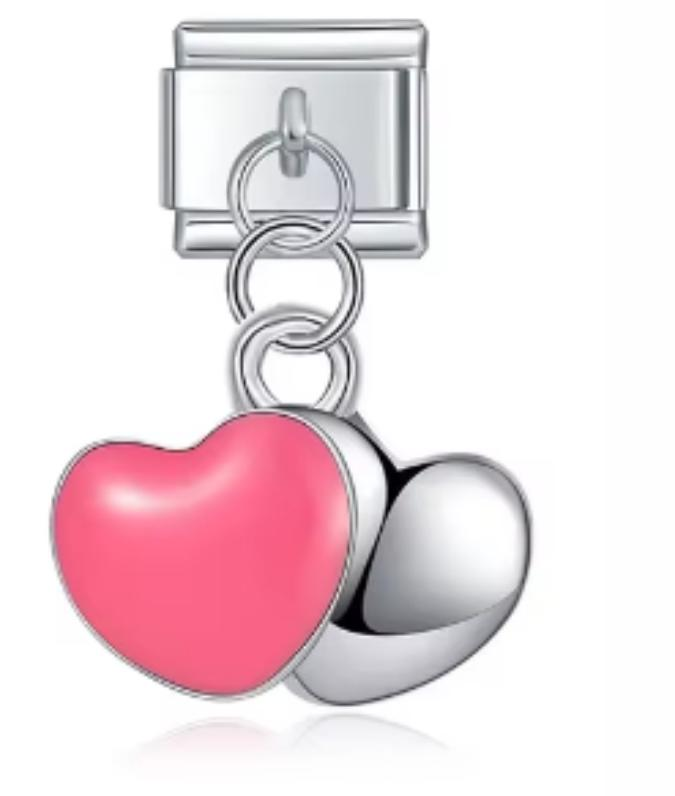 Charm Italiano Corazón Colgante Plateado