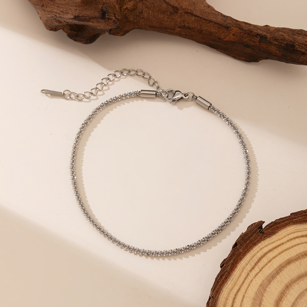 Brazalete Cadena Forzada Plateada