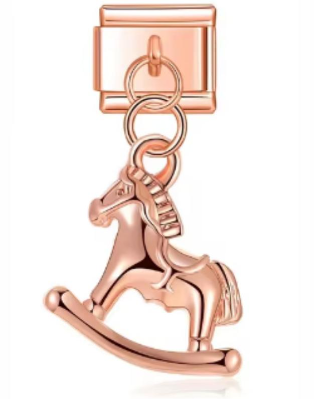 Charm Italiano Caballito Rosa