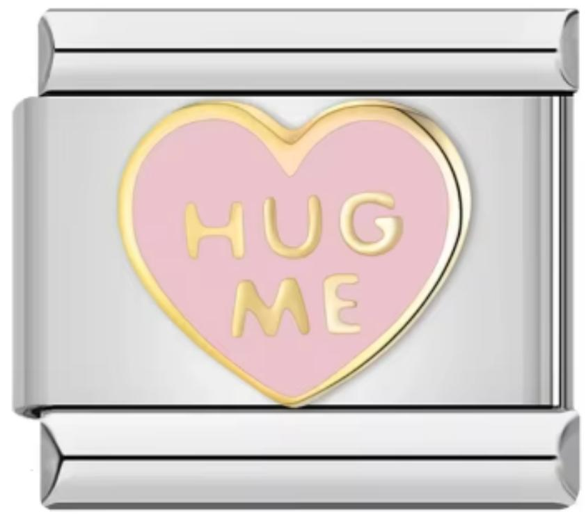 Charm Italiano Corazón Rosa Hug Me