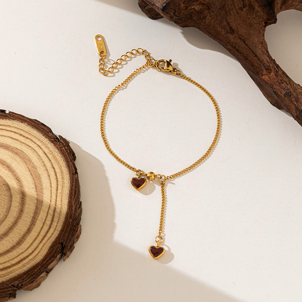 Brazalete Doble Corazon Rojo
