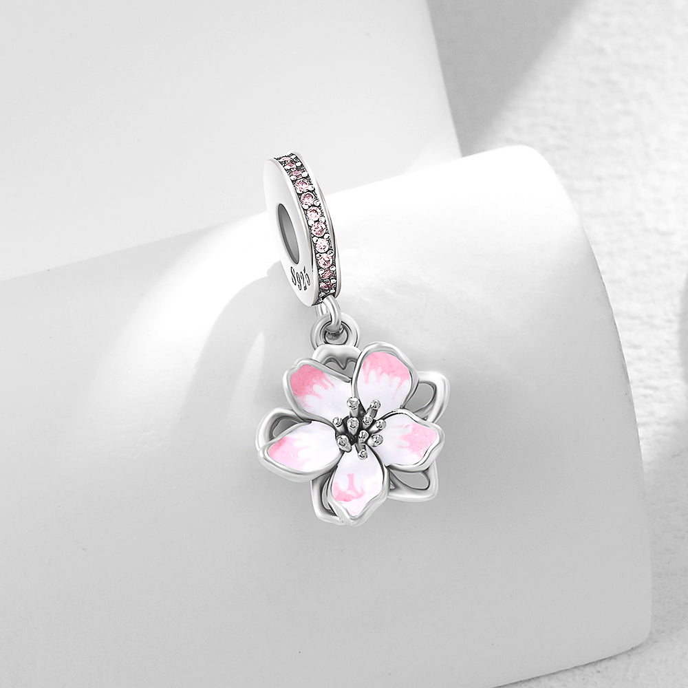 Charm Flor Rosa & Blanco
