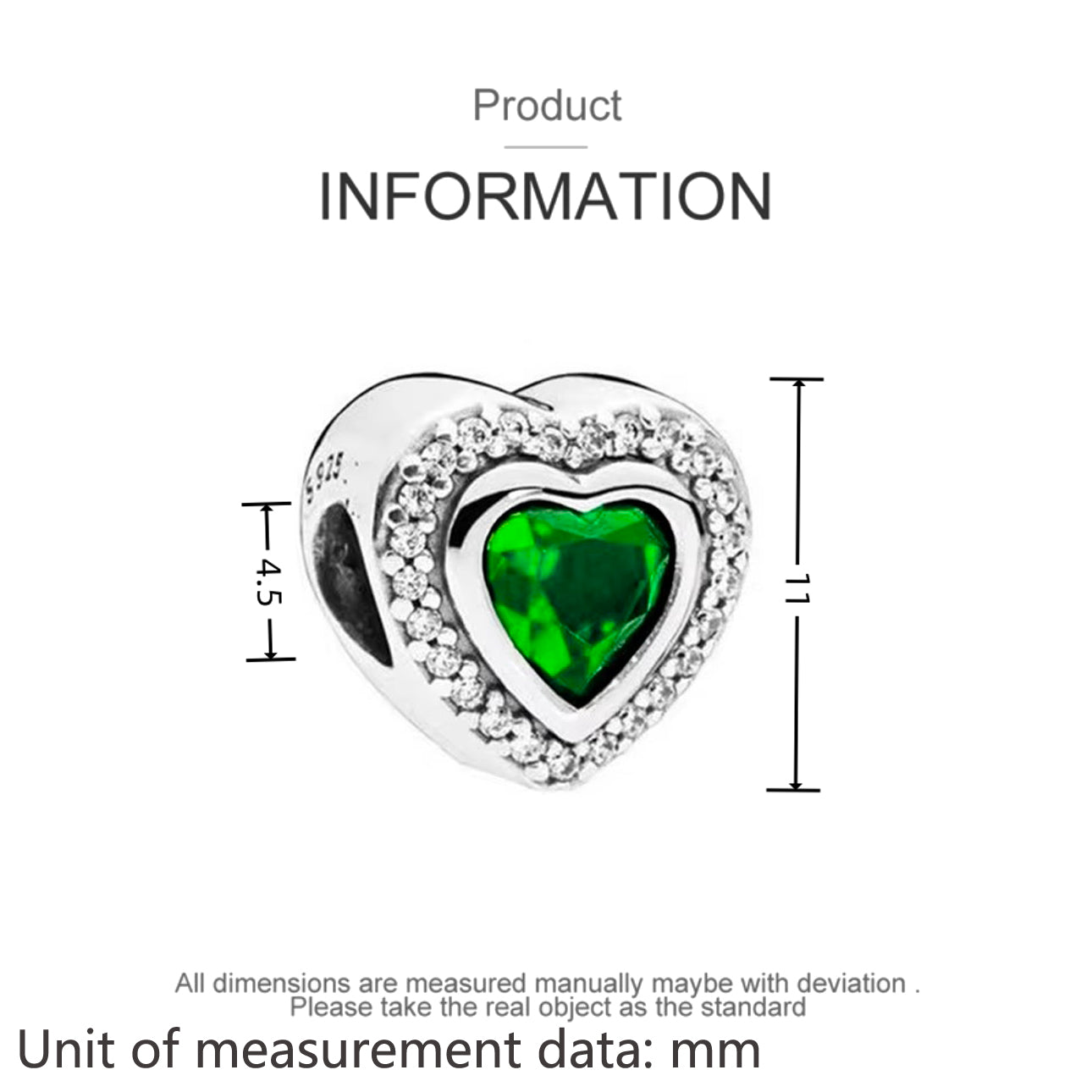 Charm Corazon Esmeralda