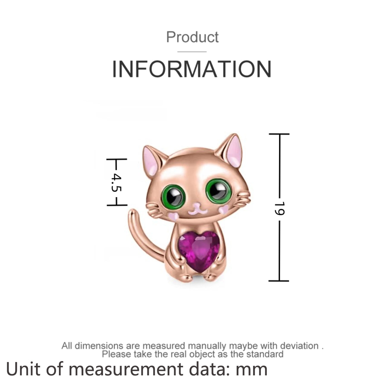 Charm Gatito Rosa & Corazon