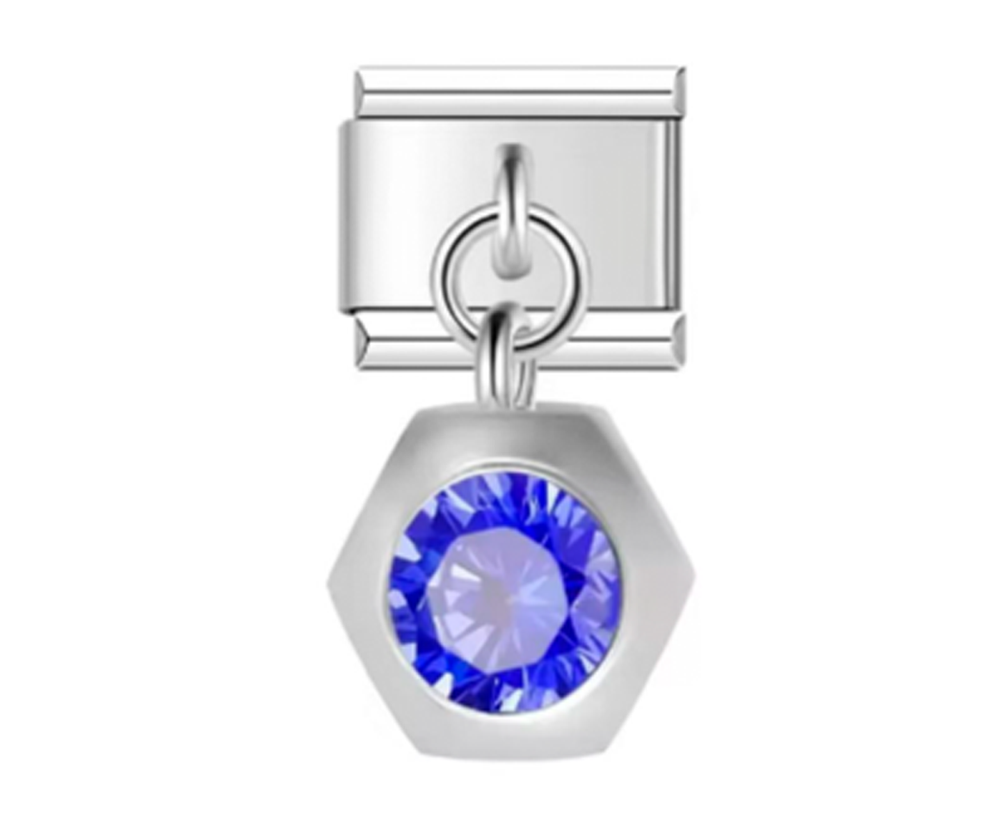 Charm Italiano Colgante Azul Hexágono