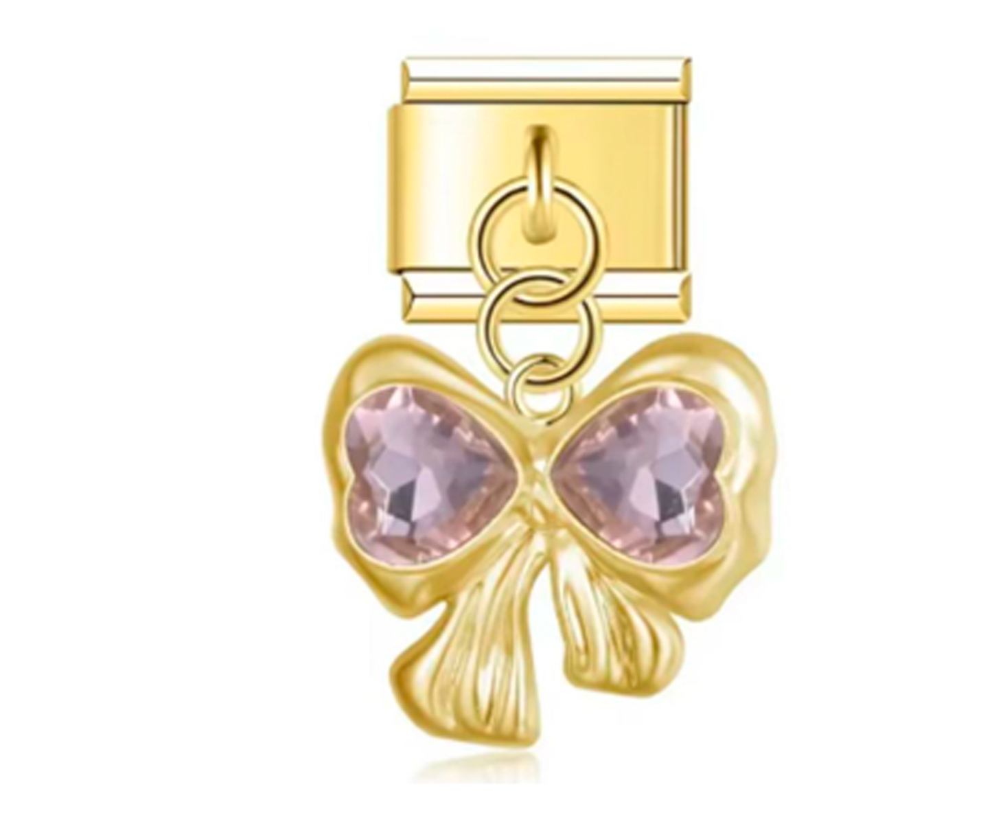 Charm Italiano Moño Dorado & Rosa