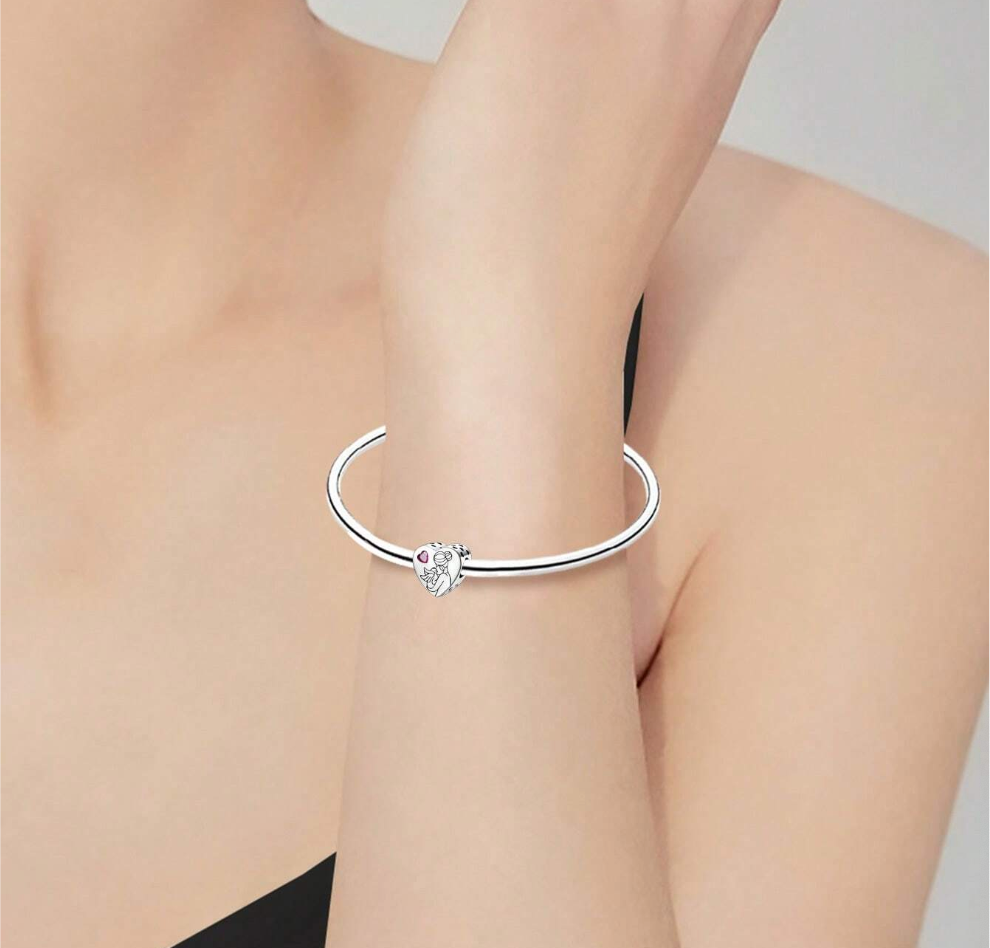 Charm Corazón Mamá y Angelito