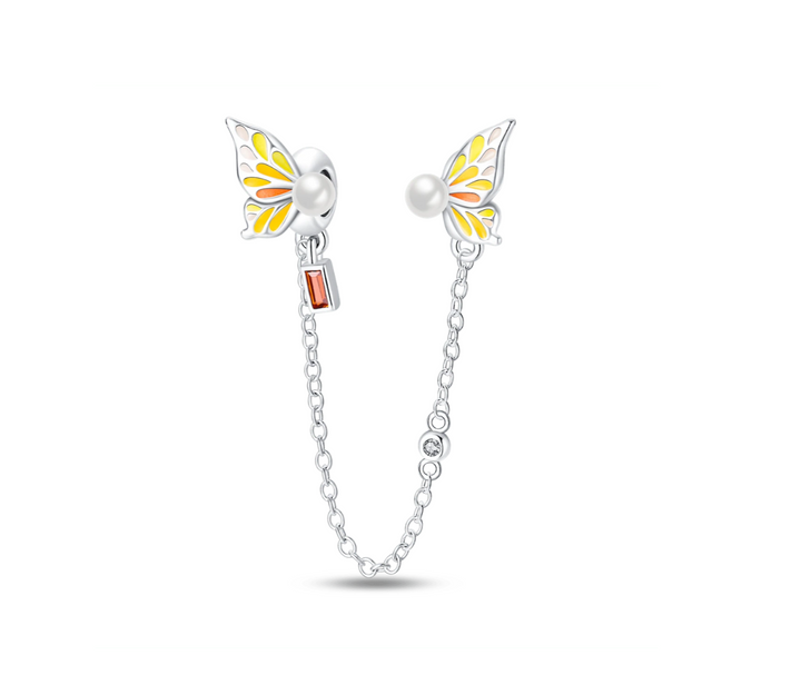 Cadena de Seguridad Alas de Mariposa Fluorescente