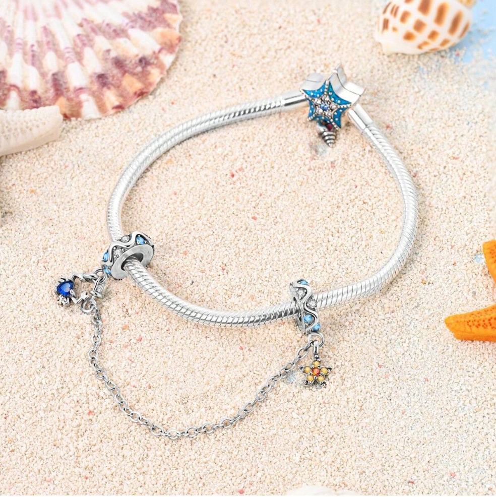 Cadena de Seguridad Cangrejo y Estrella de Mar