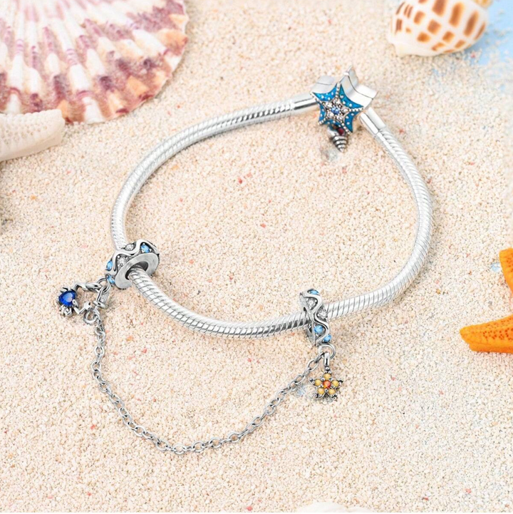 Cadena de Seguridad Cangrejo y Estrella de Mar