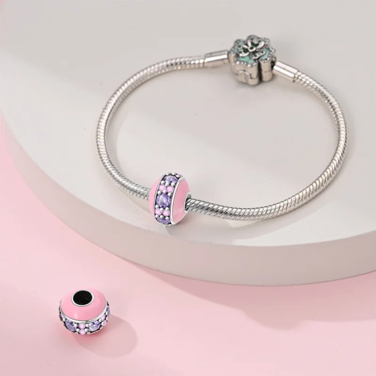 Charm Abalorio Aurora Rosa