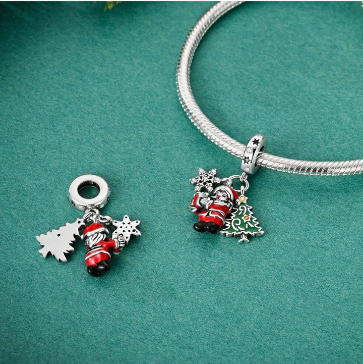 Charm Copo de Nieve, Santa Claus y Árbol de Navidad