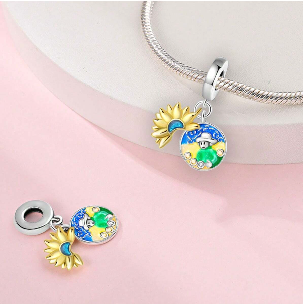 Charm Pintura Los Girasoles de Van Gogh