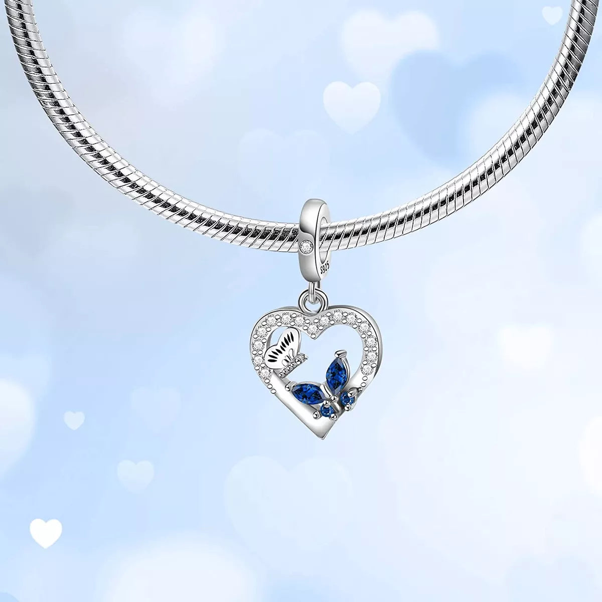 Charm Corazón y Mariposa Azul