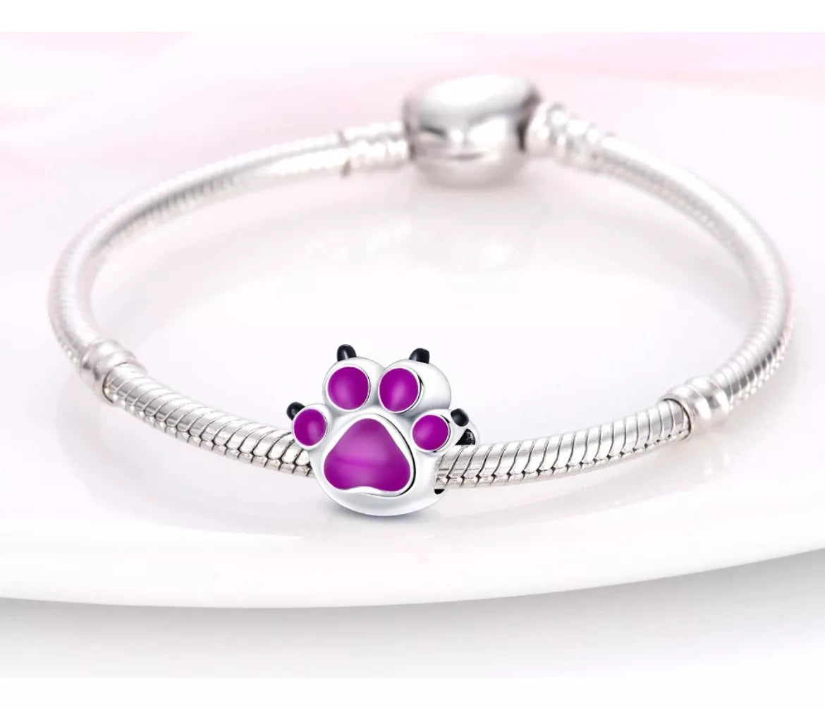 Charm Huella de Perrito Morada