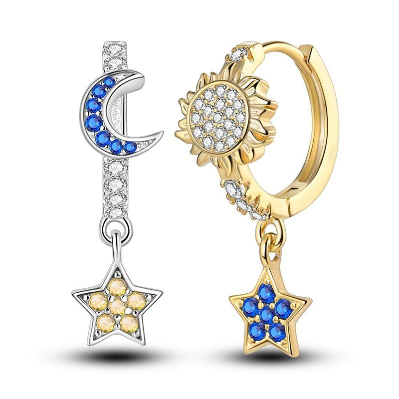 Aretes Luna Azul y Sol
