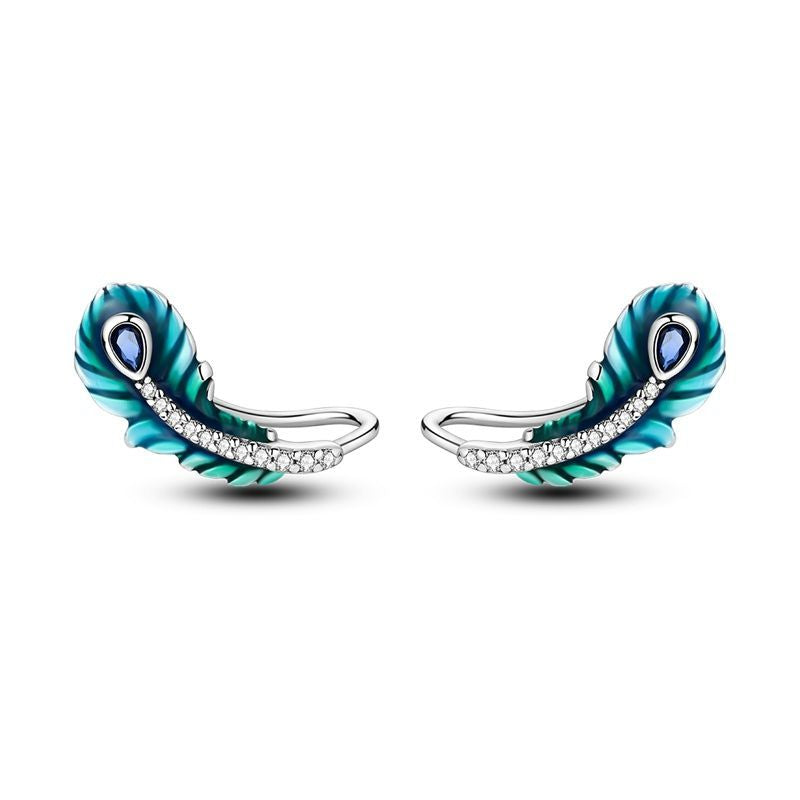 Aretes Pluma Azul