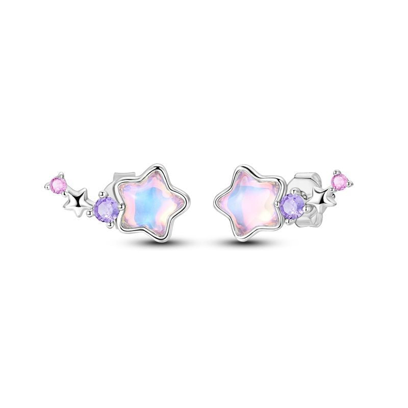 Aretes Estrella Opal Rosa