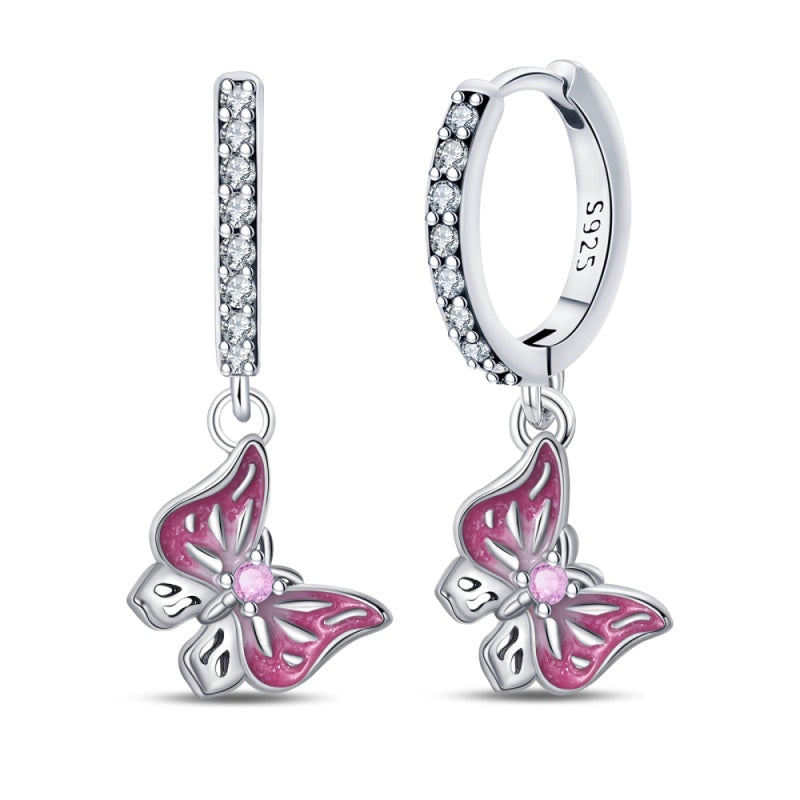 Aretes Mariposa Rosa