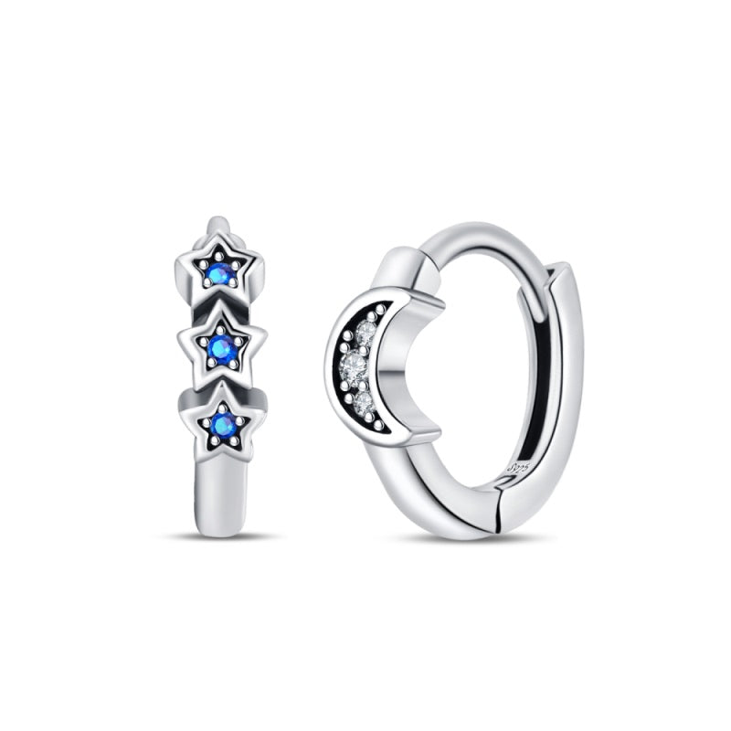 Aretes Triple Estrella y Luna