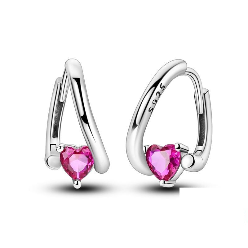 Aretes Corazón Rosa