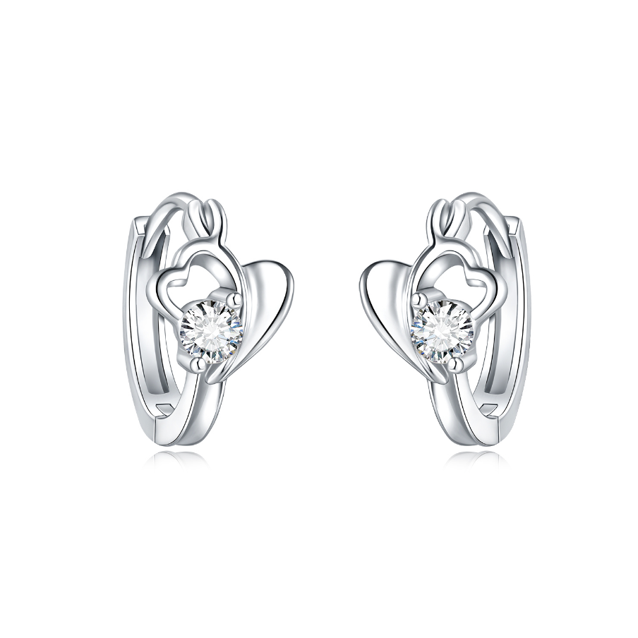 Aretes Corazón de Cristal