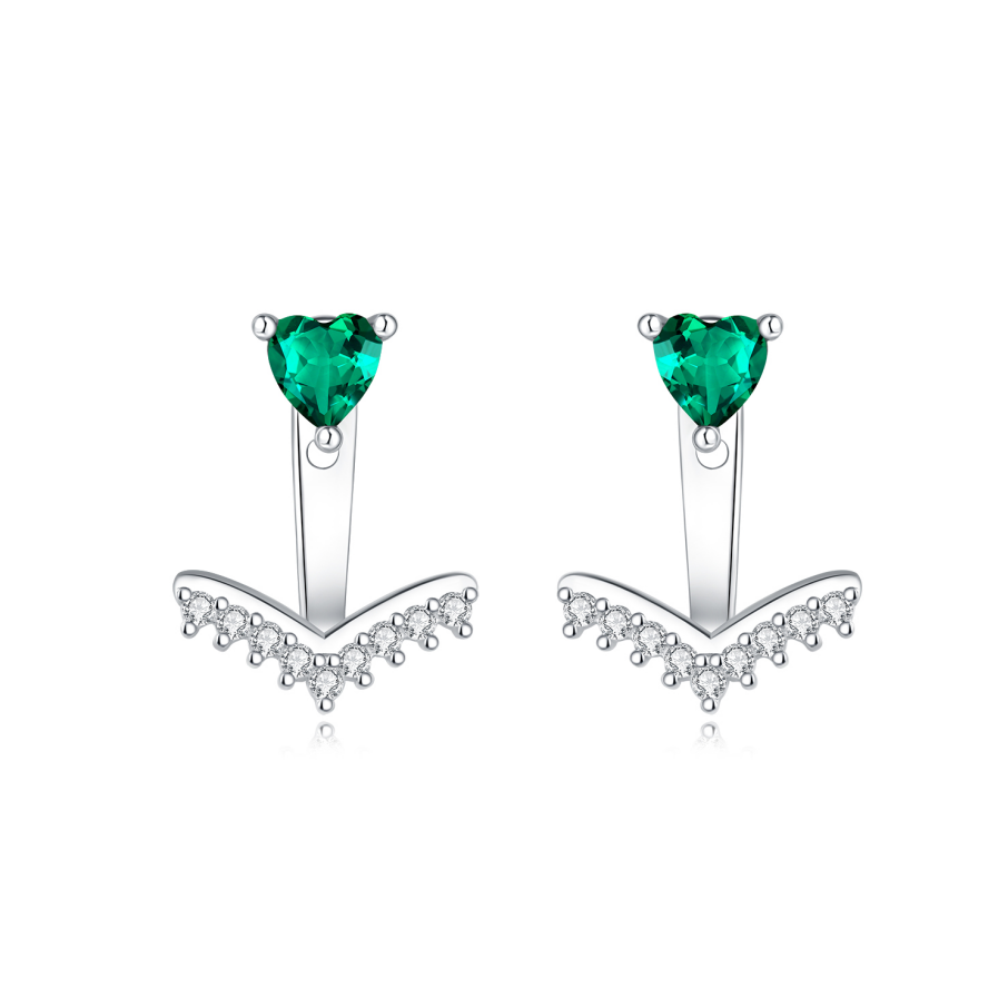 Aretes Corazón Verde