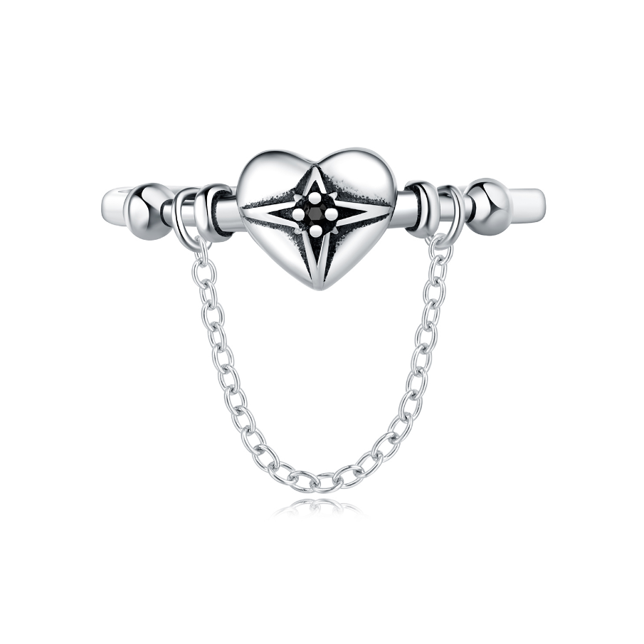 Anillo Corazón y Estrella Negra