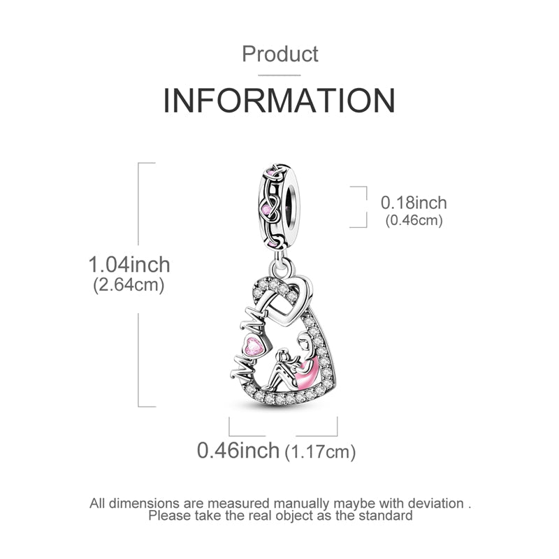 Charm Doble Corazon Mom