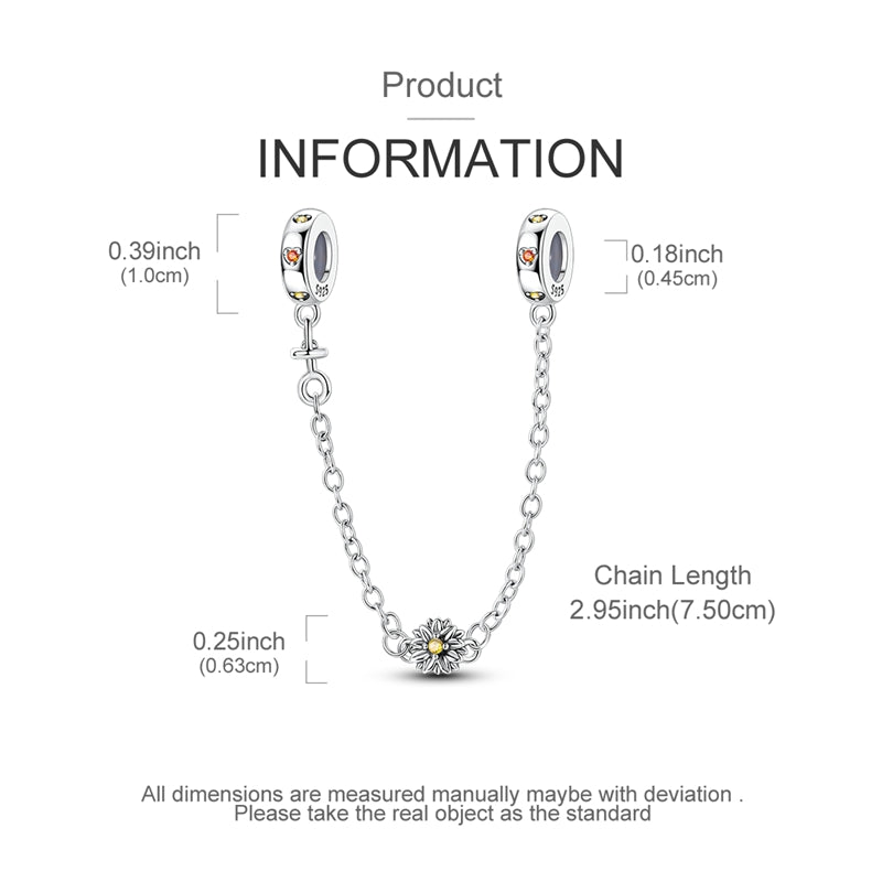 Cadena De Seguridad Flor Plateada