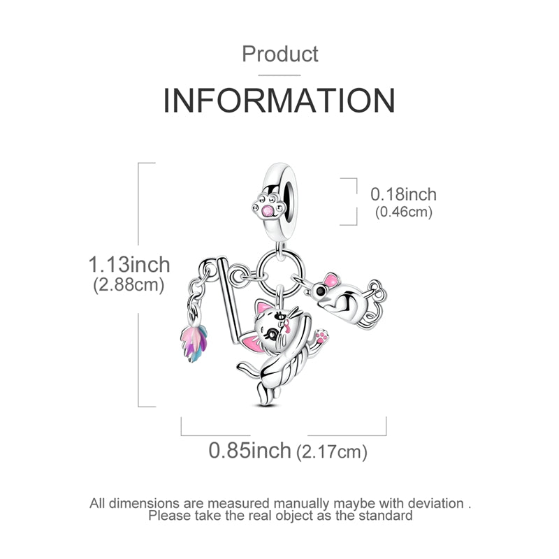 Charm Colgante Gato & Raton