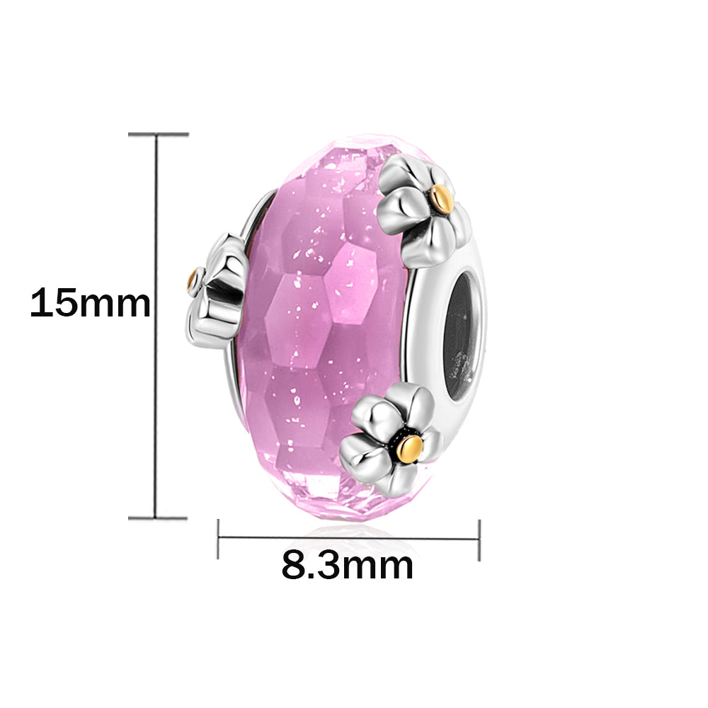 Charm Albalorio Rosa Con Margaritas