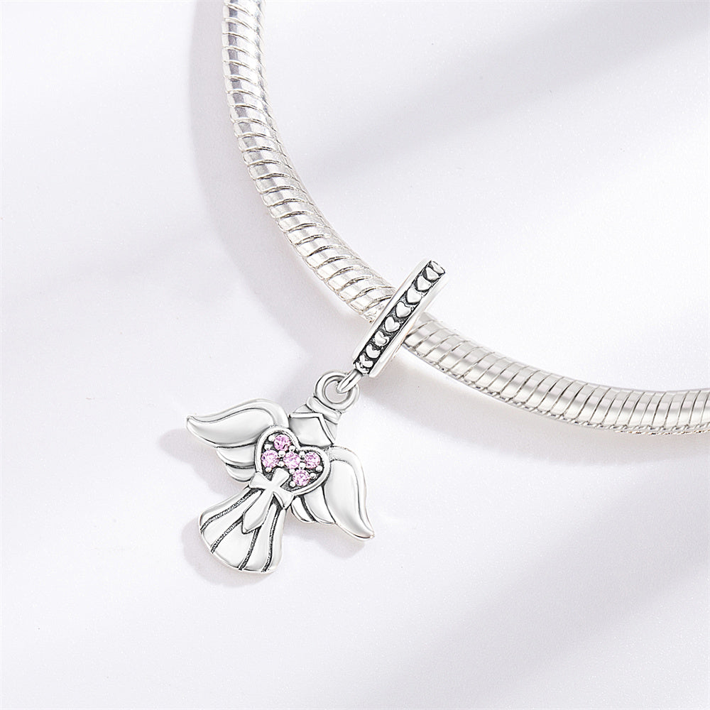 Charm Angel Corazon Rosa