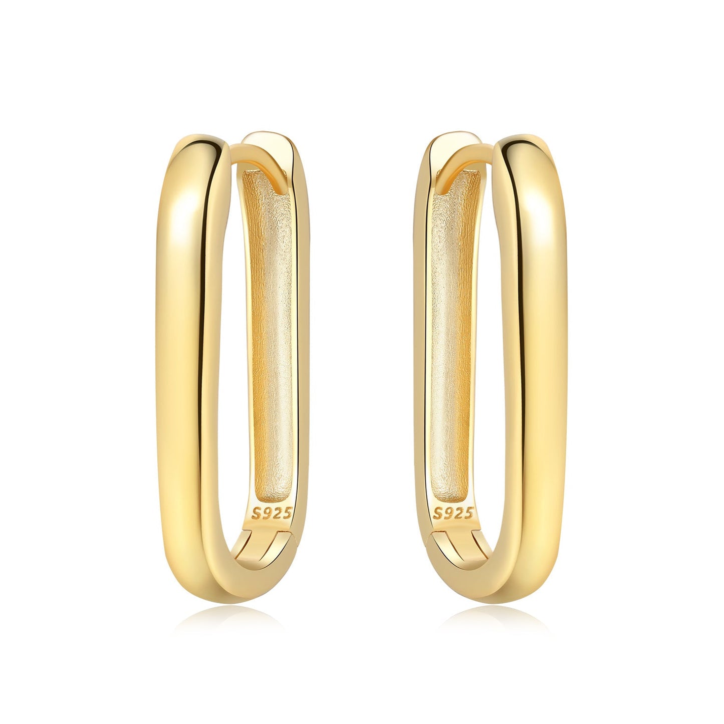 Aretes Dorados Rectangulares