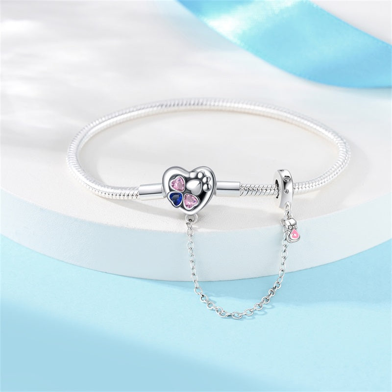 Pulsera Corazón y Huella de Perrito